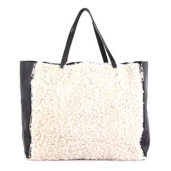 Celine Horizontal Gusset Cabas Tote Shearling and Leather 4169295