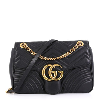 Gucci GG Marmont Flap Bag Matelasse Leather Medium - Rebag