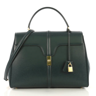 Celine 16 Handbag Smooth Calfskin Large Green 4169911