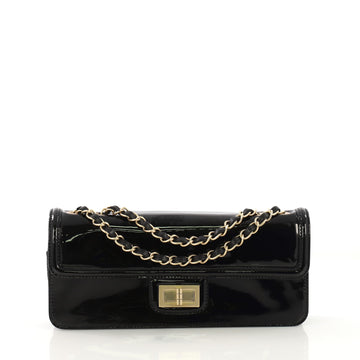 Chanel Mademoiselle Flap Bag Patent East West Black 416998