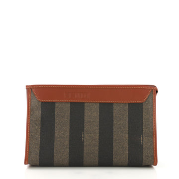 Fendi Vintage Pequin Pouch Coated Canvas Small Brown 4170016