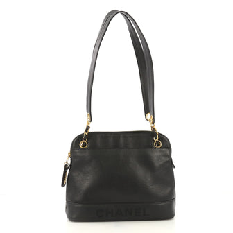 Chanel Model: Vintage Logo Chain Tote Caviar Medium Black 41700/18