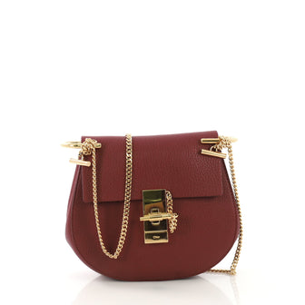 Chloe Drew Crossbody Bag Leather Small Red 4170022