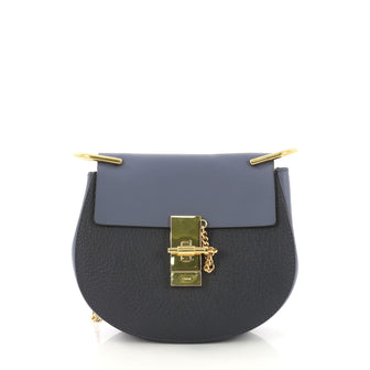 Chloe Drew Crossbody Bag Leather Small Blue 4170023