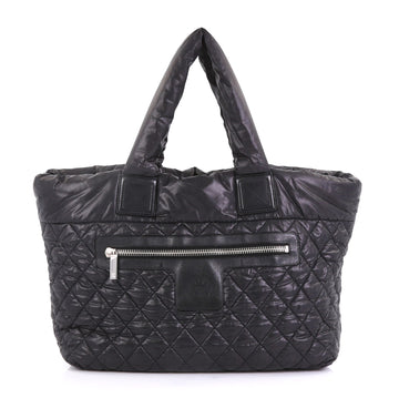 Chanel Coco Cocoon Zipped Tote Quilted Nylon Large Black 4170036