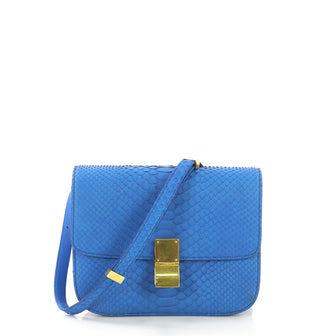 Celine Classic Box Bag Python Medium Blue 4170053