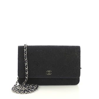 Chanel Wallet on Chain Lace Leather Blue 4170068