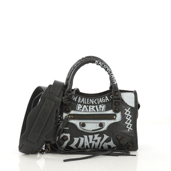 Balenciaga City Graffiti Classic Studs Bag Leather Mini 4170071