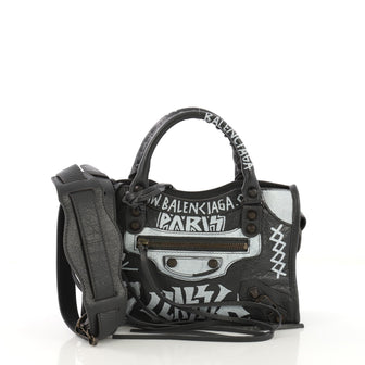 Balenciaga City Graffiti Classic Studs Bag Leather Mini 4170072