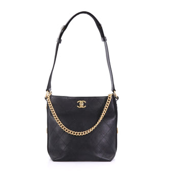 Chanel Button Up Hobo Quilted Calfskin with Grosgrain Small 4170076