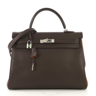 Hermes Kelly Handbag Bicolor Epsom with Palladium Hardware 4170078