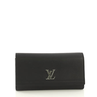 Louis Vuitton Lockme II Wallet Calfskin Black 417091