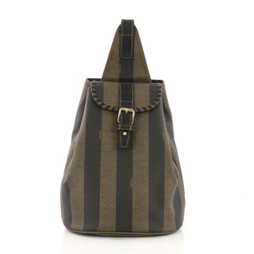 Fendi Pequin Sling Backpack Coated Canvas Medium Brown 417222