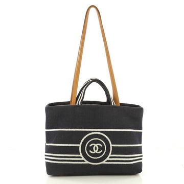 Chanel CC Shopping Tote Denim Large Blue 417297