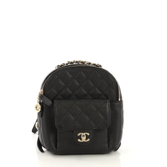 Chanel CC Day Backpack Quilted Caviar Mini Black 417552