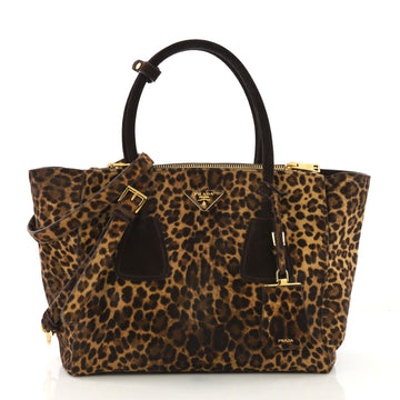 Prada Twin Pocket Tote Cavallino Calf Hair Medium Brown 4175601