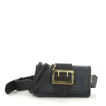 Burberry Madison Buckle Flap Bag Crocodile Embossed Leather 4177302