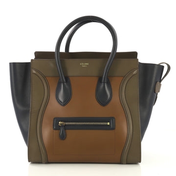 Celine Tricolor Luggage Handbag Leather Mini