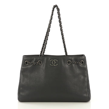 Chanel Model: Woven Chain Shopping Tote Caviar Medium Gray 41785/13