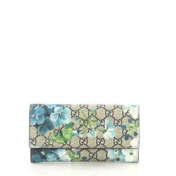 Gucci Continental Wallet Blooms Print GG Coated Canvas