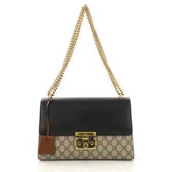 Gucci Padlock Shoulder Bag GG Coated Canvas and Leather Medium