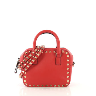 Valentino Rockstud Convertible Zip Satchel Leather Mini