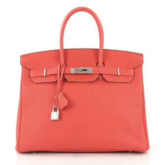 Hermes Birkin Handbag Pink Togo with Palladium Hardware 35 417884