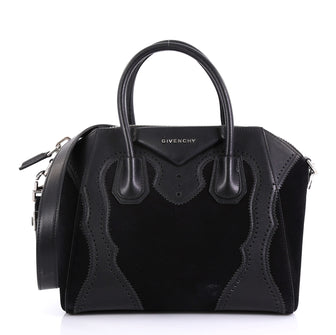 Givenchy Brogues Antigona Bag Leather and Suede Small Black 418051