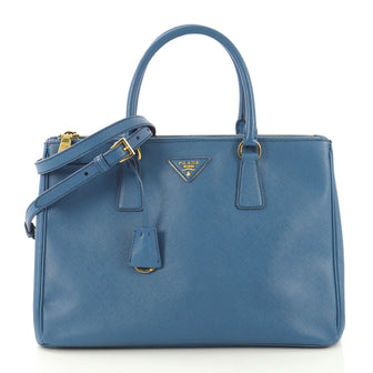 Prada Double Zip Lux Tote Saffiano Leather Medium