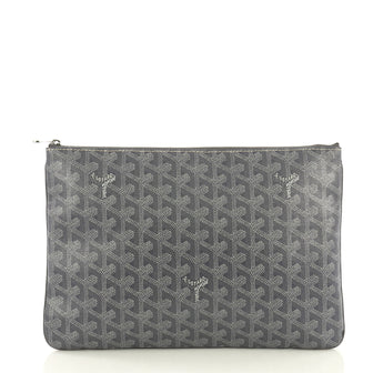 Goyard Senat Zip Pouch Coated Canvas MM Gray 4183001