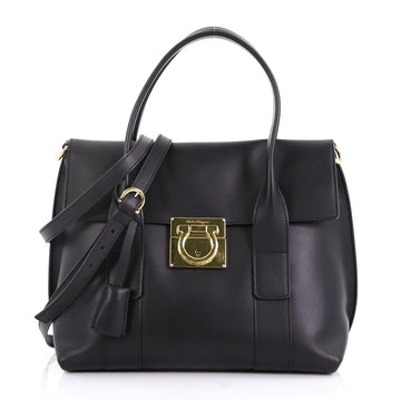 Salvatore Ferragamo Sookie Satchel Leather Small Black 418452