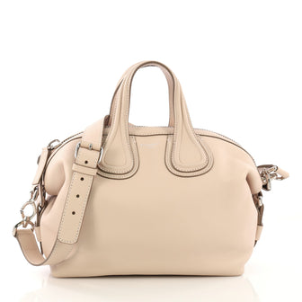 Givenchy Nightingale Satchel Waxed Leather Small Neutral 418536