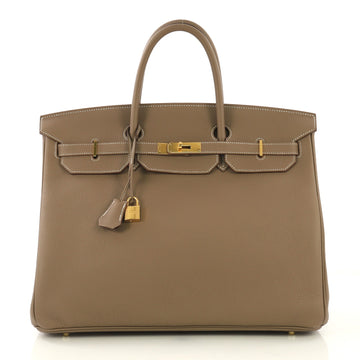 Birkin Handbag Etoupe Togo with Gold Hardware 40