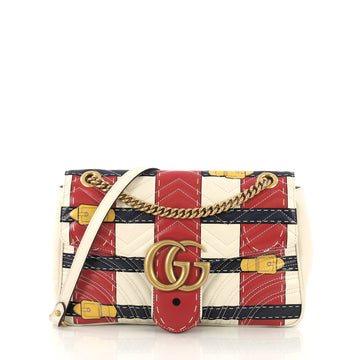 Gucci GG Marmont Flap Bag Trompe L'Oeil Matelasse Leather Medium