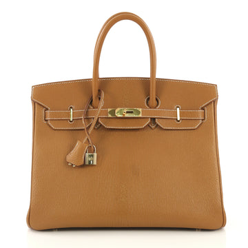 Hermes Birkin Handbag Brown Chevre de Coromandel with Gold 4189116