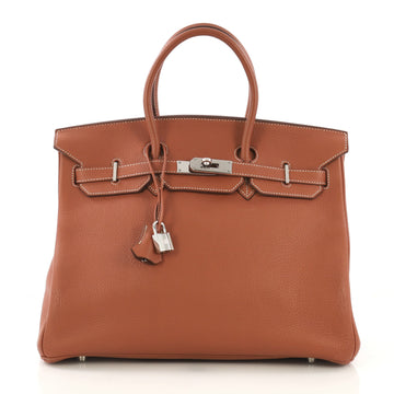 Hermes Birkin Handbag Brown Clemence with Palladium 4189121