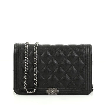 Chanel Boy Wallet on Chain Quilted Caviar