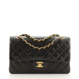 Chanel Vintage Classic Double Flap Bag Quilted Lambskin Medium