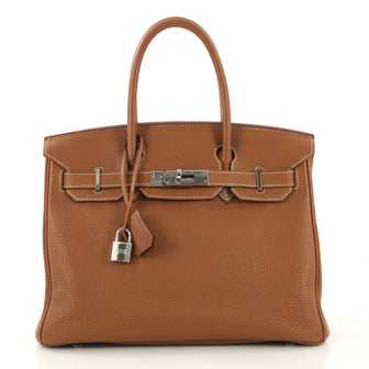 Hermes Birkin Handbag Brown Togo with Palladium Hardware 30 418913