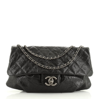 Elastic Flap Bag Quilted Glazed Caviar Medium