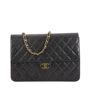 Chanel Vintage Clutch with Chain Quilted Leather Medium