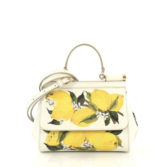 Dolce & Gabbana Miss Sicily Bag Printed Leather Small White 4189166