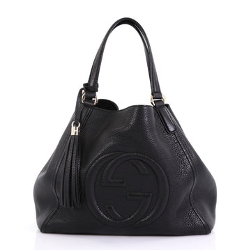 Gucci Soho Shoulder Bag Leather Medium Black 418971