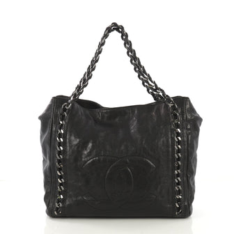 Chanel Modern Chain Tote Caviar North South Black 418991