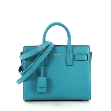 Saint Laurent Sac de Jour Bag Leather Nano Blue 419011