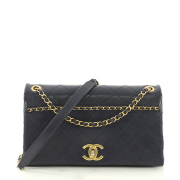 Chanel CC Chain Flap Bag Quilted Embellished Calfskin Medium 419021