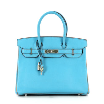 Hermes Birkin Handbag Bicolor Chevre Mysore with Palladium 419041