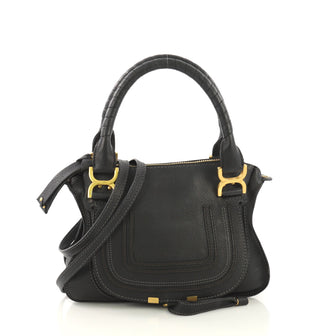 Chloe Marcie Satchel Leather Small Black 419191