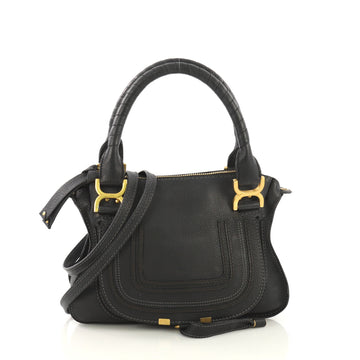 Chloe Marcie Satchel Leather Small Black 419191