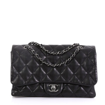 Chanel 3 Flap Bag Quilted Lambskin Medium Black 419211